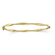 10k Yellow Gold Twisted Women's Bangle Bracelet, 7.75"