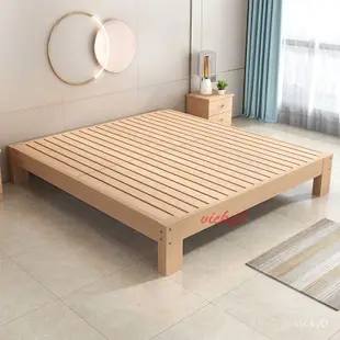 全櫸木實木床 雙人單人床 北歐榻榻米 簡易床架 可訂做