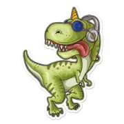 T-Rex Unicorn Headphones Vinyl Decal Sticker - ebn9049