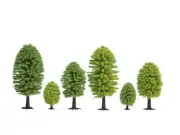 NOCH HO, TT Scale Deciduous Trees (10pcs, 5 - 9cm)