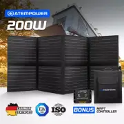 Atem Power 12V 200W Folding Solar Panel Blanket Mat Completed Kit Camping Power
