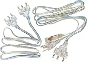 LEONARK Fencing Epee Saber Foil Body Cord - Fencing Head Wire Clamp Clip- Two-Pin Plug/Three-Pin Plug Clear Wire (Set of 2)