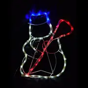 Solar Powered LED Mini Snowman Outdoor Christmas Motif Display 43cm