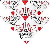 2 Pack Owner and Dog Bandana Set, Pet's Mom/Dad Bandana or Scarf Set, Family Matching Bandanas, Valentine's Day Paris Heart Eiffel Tower