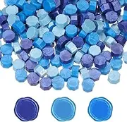 uxcell Wax Seal Beads, 300 Pcs 3 Colors Wax Sealing Beads Set for Sealing Letters, Invitations, Gift Wrapping, Envelope Mailing Crafts DIY, Blue Tone
