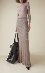 [Balenciaga] Sequined Knit Maxi Skirt