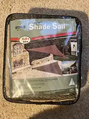 Coolaroo Triangle Shade Sail 11.8' x 11.8' x 11.8' With Ropes Mocha New in Bag