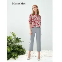 在飛比找momo購物網優惠-【Master Max】圓圈造型五分袖雪紡上衣(811707