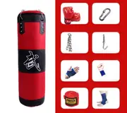 25kg Filled Boxing Punching Bag - Heavy Duty PU Leather Durable Canvas Solid Filled - 120cm x 40cm