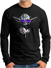 [OM3] DJ-YODA Long Sleeve Shirt | Men | Deejay Headphones Party Club Music Turntables | S - 4XL