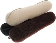 IWOWHERO 3pcs Bun Maker for Hair Easy to Use Donut Shaper Tool for Adults for Travel Parties Sports More Includes Black Beige