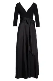 Alfred Sung Mikado 3/4 Sleeve Bridesmaid Dress Black 14 NEW (359)