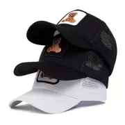 Embroidered Little Bear Baseball Cap Adjustable Sun Hat For Spring & Summer