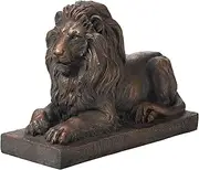 Glitzhome GH20388 Lying Guardian Lion Outdoor MGO Statue, Bronze