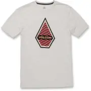 Volcom Mens Gray Logo Crewneck Tee T-Shirt S BHFO 5067