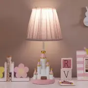 Kids Table Lamp, Adorable 14 Inch Castle Style Desk Pink
