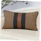 Patchwork Pillow Cover 12x20 Inch Luxury Cotton and Linen Cushion Cover Faux