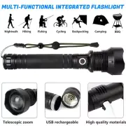 90000lm High Lumens Rechargeable LED Flashlights,XHP70.2 Super Bright Flashlight