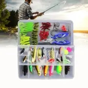 101 Pcs Fishing Lures Kit Full Fishing Tackle Box Including Spinners Treble