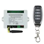 DC 12V 24V 36V 10A 433MHz 4 Channel Wireless Relay RF Remote Control Switch Receiver+4CH Transmitter,1 Receiver 1 Remote White Black