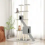 NNEVL Cat Tree with Sisal Scratching Posts Light Grey 190 cm
