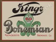 King's Bohemian Beer Label Massachusetts Breweries Co. 18" x 24" Metal Sign