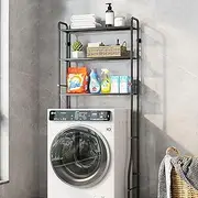 3 Layer Over Washing Machine Storage Rack,Utility Stainless Steel Bathroom Shelf Adjustable Organizer Stand,for Laundry Room,Toilettoilet Storage Rack.(Black,Washing Machine Rack)