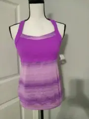 Athleta Stride Crunch Punch Purple Built In Bra Breathe Wicking NWT Tank Small