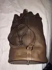 BALLY Light Heather Brown Leather Bucket Backpack Weekender Duffle Bag One Strap