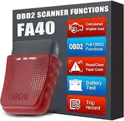 Wireless OBD2 Scanner Car Diagnostic Scan Tool, OBDII Adapter Used for Vehicle Error Test Engine Indicator Light OBD2 Bluetooth Scanner Reader and Application for iPhone iOS Android (Charm Red)