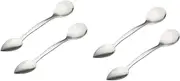 DEARMAMY 2sets Multipurpose Stainless Steel Fruit Spoons Serrated Smooth for Grapefruit More 2pcs*2