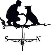 Wind vanes, Outdoor Garden Weathervane Weather Vane, Badger Hollow Carved Design Stainless Steel Wind Direction Indicators Weathercock for Backyard Roof Decoration