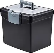 Storex Economy Portable File Box for Letter Size Hanging Files, Black (61502U01C)