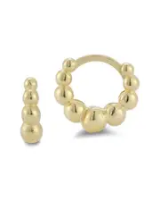 Chloe and Madison 14K Over Silver Graduated Ball Huggie Earrings