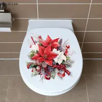 在飛比找蝦皮購物優惠-Ptr 馬桶貼紙聖誕花 DIY 自粘馬桶貼花用於浴室衛生間電
