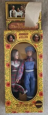VINTAGE 1974 THE WALTONS-JOHNBOY & ELLEN-8" POSEABLE New Never Off Card