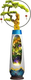Modern Indoor Freestanding Fountain Simulation Potted Plants Water Fountain Humidifier Circulating Water Landscape Ornaments