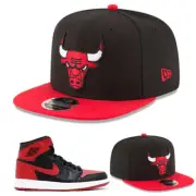 New Era NBA Chicago Bulls Snapback Hat Match Air jordan 1 Retro High OG Bred Cap