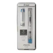 Pilot Prera Fountain Pen Light Blue Medium Nib Short Size CON-40 Converter New