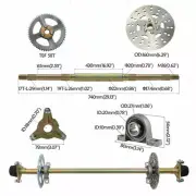740mm Complete Go Kart Rear Axle Kit + Wheel Hub ATV Quad Trikes Drift Cart Golf