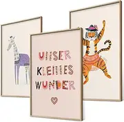 Enchanting Dream Creatures for Love & Security Sensory Learning Pictures Children's Room Wall Pictures Colourful Poster Set Girls & Boys Baby Room Decoration Pictures (Magical Beings I | Sensoric, 3 x