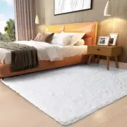 White Rugs for Bedroom Fluffy, Girls Kids Baby Shaggy Shag Fuzzy Soft Carpet,