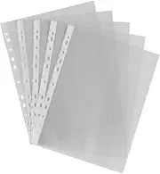 Gemlady 100 x A4 Clear Plastic Punched Punch Pockets Folders Filing Wallets Sleeves Document Files Ring Binder - Transparent Cover Files