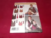 SIMPLICITY #4762 - ADULT & CHILDS SPECIAL OCCASION VESTS & TIES PATTERN FF