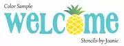 Joanie Stencil Welcome Pineapple Beach Cottage Country Home Decor Prim Art Signs