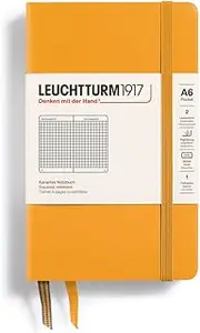 LEUCHTTURM1917 365628 Notebook Pocket (A6), Hardcover, 187 Numbered Pages, Rising Sun, Squared