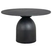 Roshan 120cm Round Oak Top Dining Table, Black