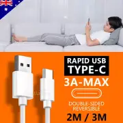 USB to Type C Charger Cable Fast Charging Data Cord for Samsung 2M 1M 3M