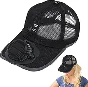 [jopiuieo] Solar Powered Fan Hat, Hat with Solar Powered Fan, Baseball Hat Sun Hat - UV Protection Beach Hat, Sports Hats with Cooling Fan Breathable Hats for Camping, Cycling, Running