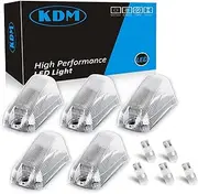 KDM Clear Lens Housing with White Led Bulb Cab Roof Top Marker Lights assembly Fit for 2014-2023 Dodge ram ProMaster 1500 1500 2500 3500 Pick up Truck Van，Mounted Running Clearance Lamp,5Pcs Pack
